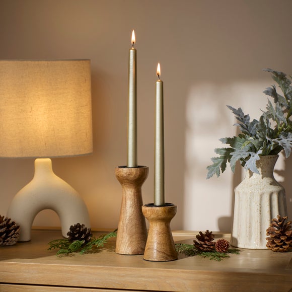 Set of 2 Unscented Taper Candles