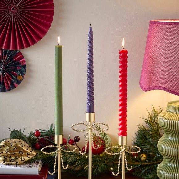 Set of 6 Unscented Mixed Taper Candles