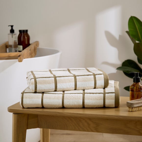Autumnal Check Natural Towel