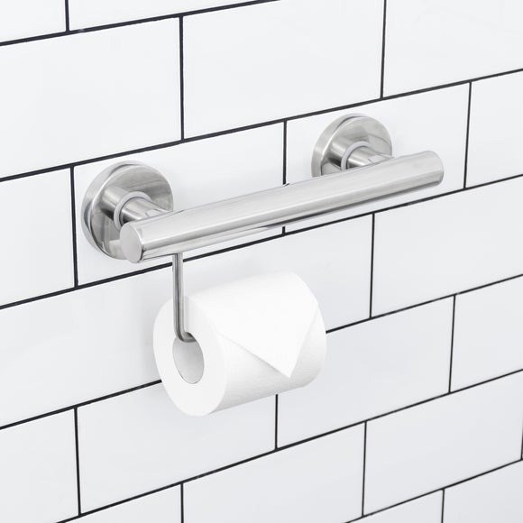 View Evekare Stainless Steel Toilet Roll Holder Grab Rail View Evekare Stainless Steel Toilet Roll Holder Grab Rail