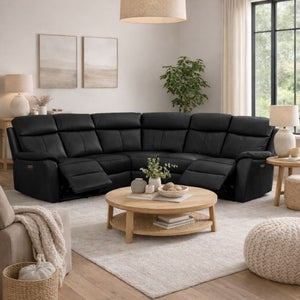 Aspire Kingsmere Leather Power Recliner 5 Seater Corner Sofa