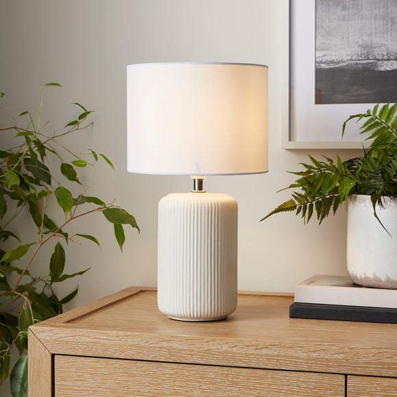 View Lea Ribbed Ceramic Table Lamp View Lea Ribbed Ceramic Table Lamp