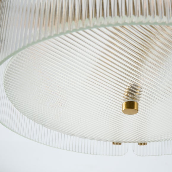Photo 4 of Veneto Ribbed 3 Light Semi Flush Ceiling Light Photo 4 of Veneto Ribbed 3 Light Semi Flush Ceiling Light