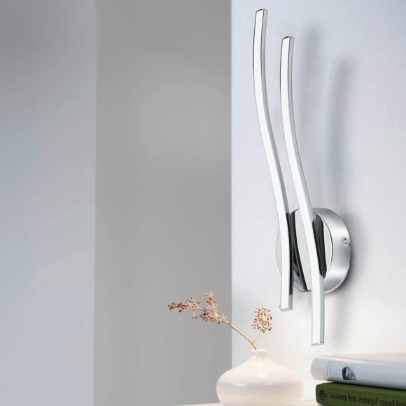 EGLO Valmora 2 Light Curved LED Wall Light