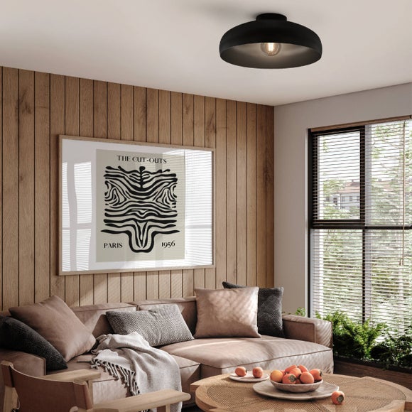 EGLO Mogano Retro Semi-Flush Ceiling Light