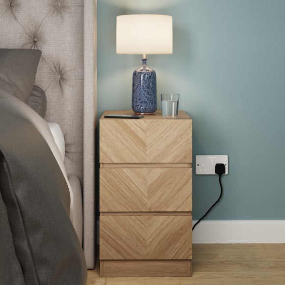 Return - Taranto 3 Drawer Bedside Table