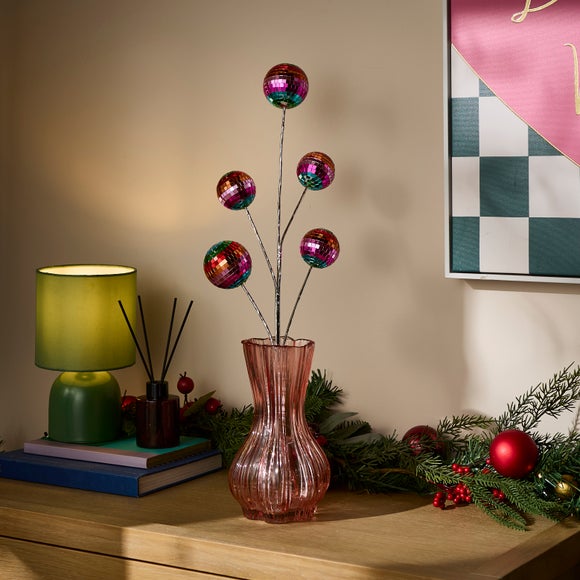 Artificial Rainbow Disco Ball Stem