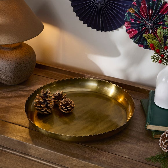 Brass Scalloped Tray
