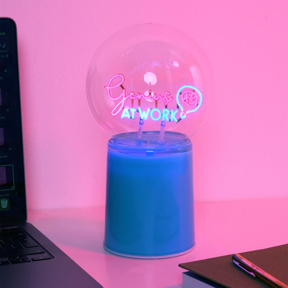 The Feel Good Club Signography Genius at Work Neon Table Lamp