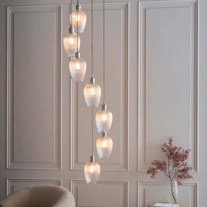 Vogue Sturt 7 Light Ribbed Adjustable Cascade Pendant Light