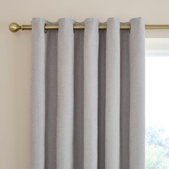 Herringbone Chenille Blackout Thermal Eyelet Curtains