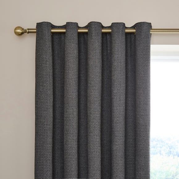 Herringbone Chenille Eyelet Curtains