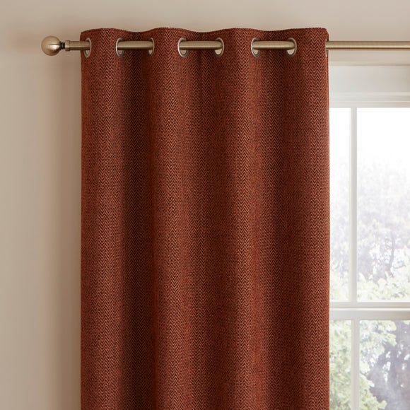 Herringbone Chenille Blackout Thermal Eyelet Curtains