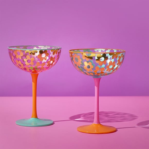 Studio Blom Set of 2 Flower Coupe Glasses