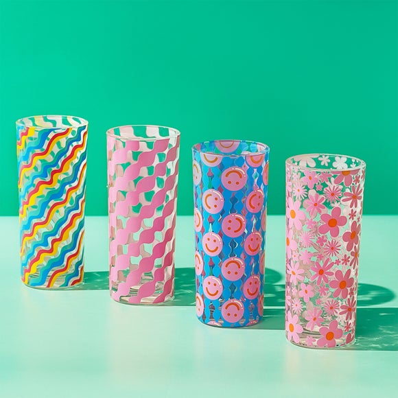 Studio Blom Set of 4 Patterned Tumblers