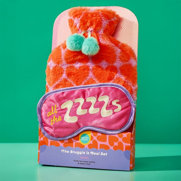 Studio Blom The Snuggle is Real Hot Water Bottle and Eye Mask Set