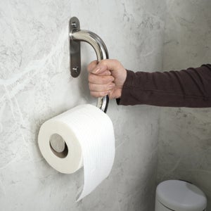 Invisible Creations Classic Right Handed Toilet Roll Holder & Grab Rail