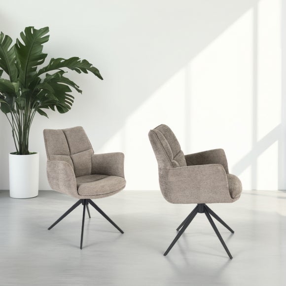 Return - Indus Valley Camden Swivel Dining Chair, Chenille