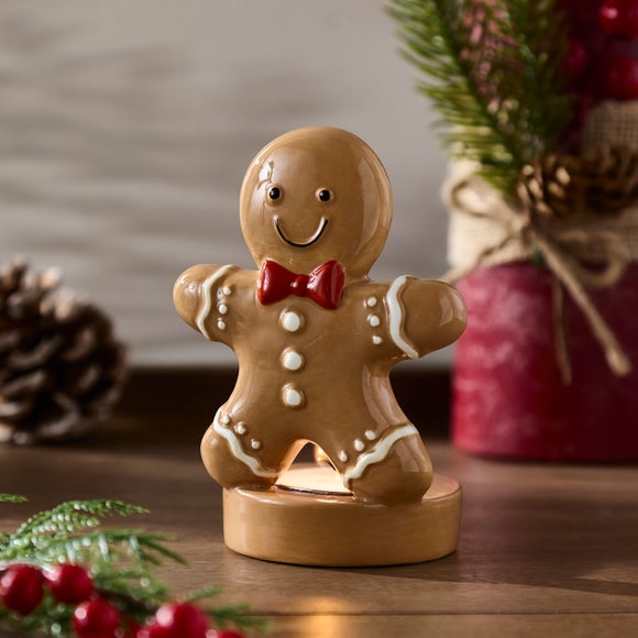 Gingerbread Man Ceramic Tealight Holder