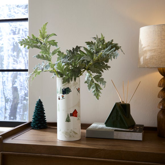 Alpine Scene Ceramic Vase