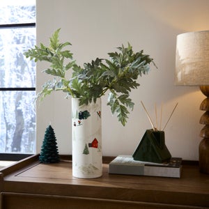 Alpine Scene Ceramic Vase