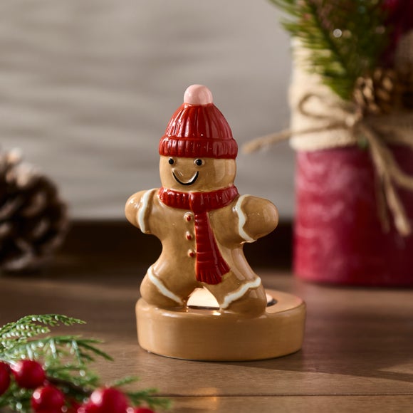 Gingerbread Boy Ceramic Tealight Holder