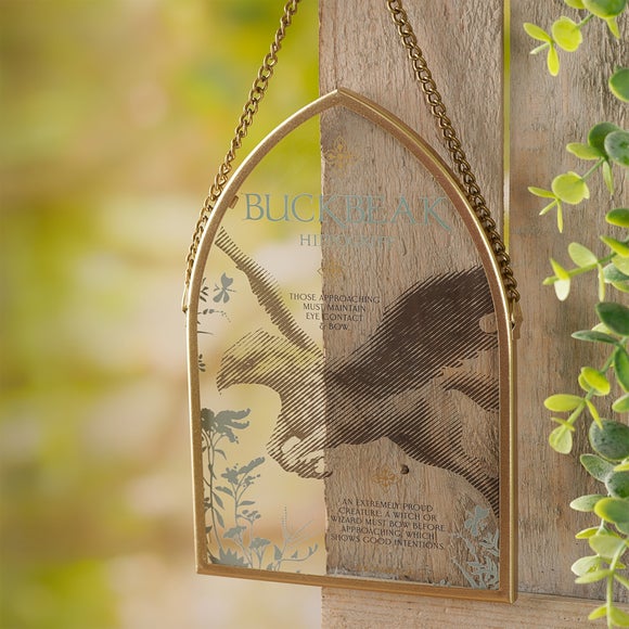 Harry Potter Herbology Buckbeak Arched Glass Hanging Plaque