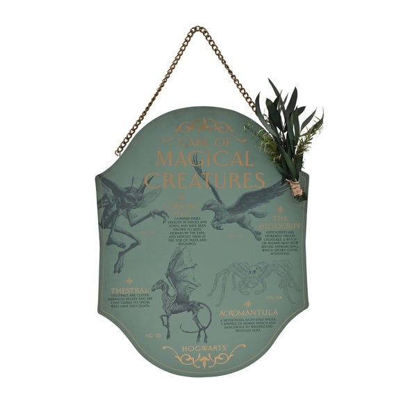 Harry Potter Herbology Magical Creatures Hanging Plaque
