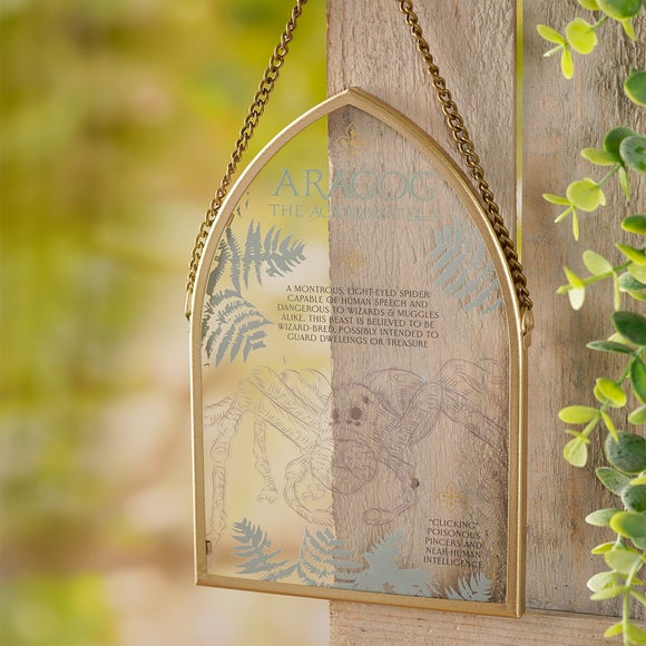 View Harry Potter Herbology Aragog Arched Glass Hanging Plaque View Harry Potter Herbology Aragog Arched Glass Hanging Plaque