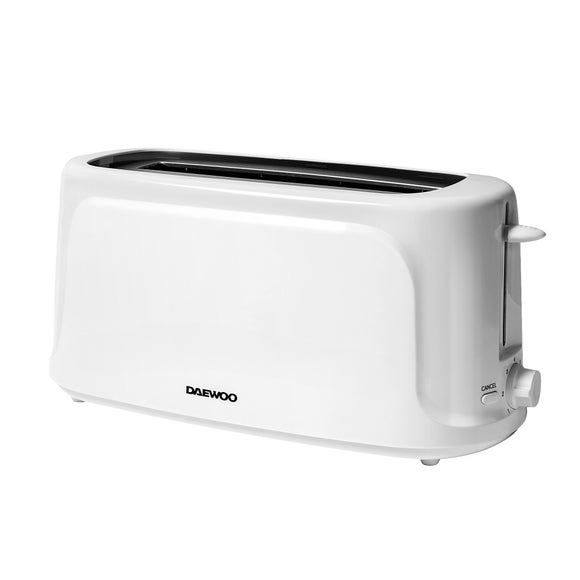 Daewoo 4 Slice Plastic Long Slot Toaster
