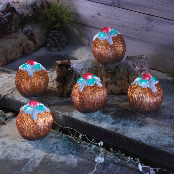 InLit Set of 5 Xmas Puds