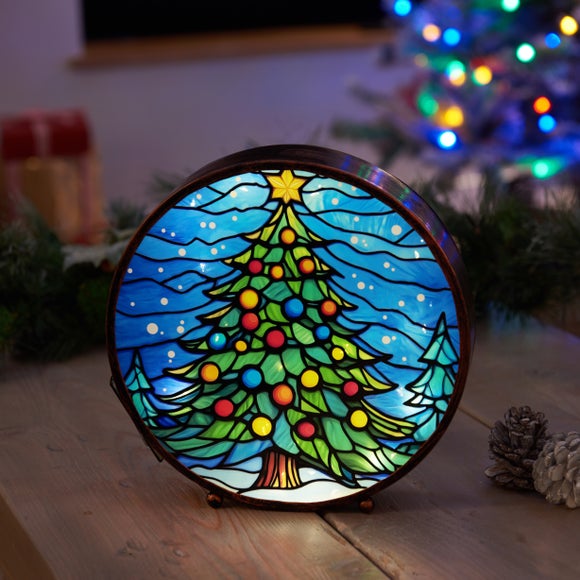 Christmas Tree Stained Glass Decoration