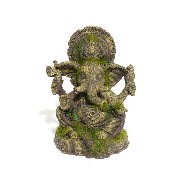 Moss Covered Ganesha Aquarium Ornament