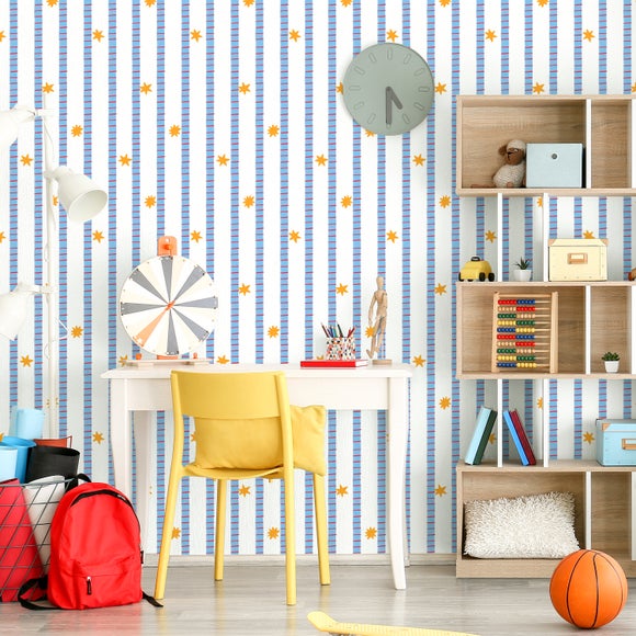 Cowboys Striped Wallpaper
