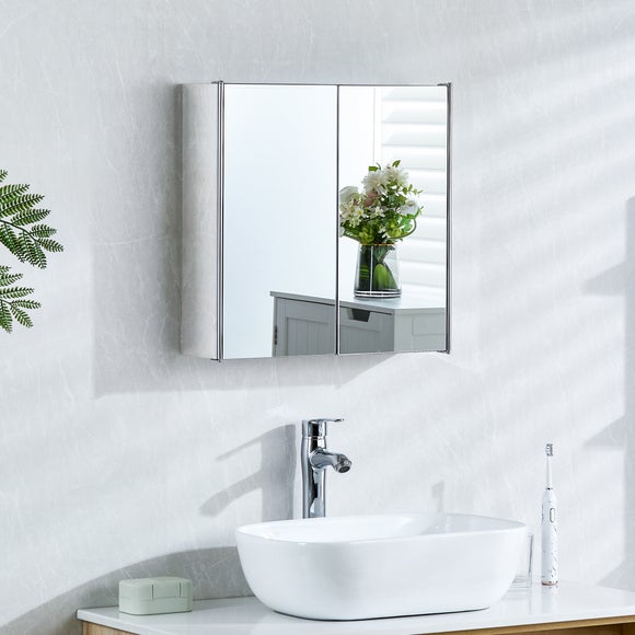 Collins Stainless Steel Mirrored Double Cabinet