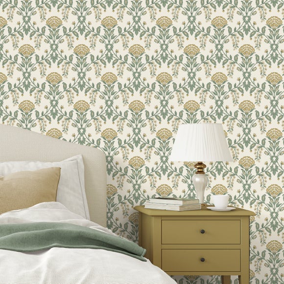 Garden Block Print Wallpaper