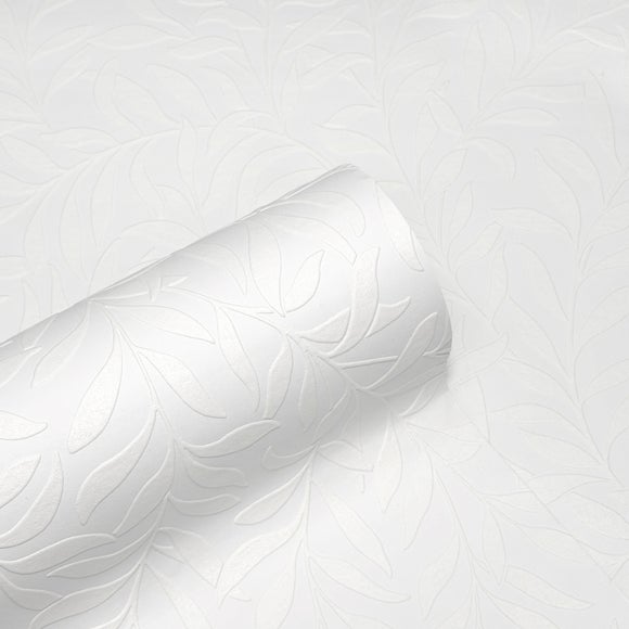 Anaglypta Leaf Trail Paintable Wallpaper
