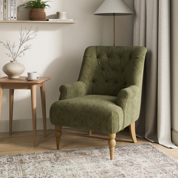 Phyliss Chenille Button Back Armchair