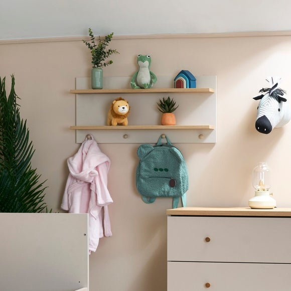 Obaby Thea Double Wall Shelf with Hooks