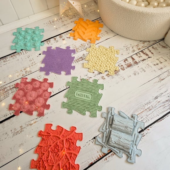 Muffik Set of 8 Orthopaedic Sensory Pastel Play Mats