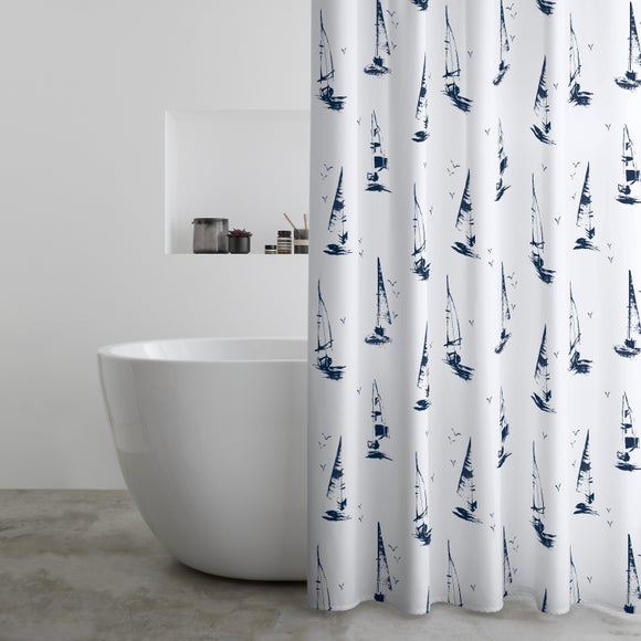 Catherine Lansfield Salcombe Boats Shower Curtain