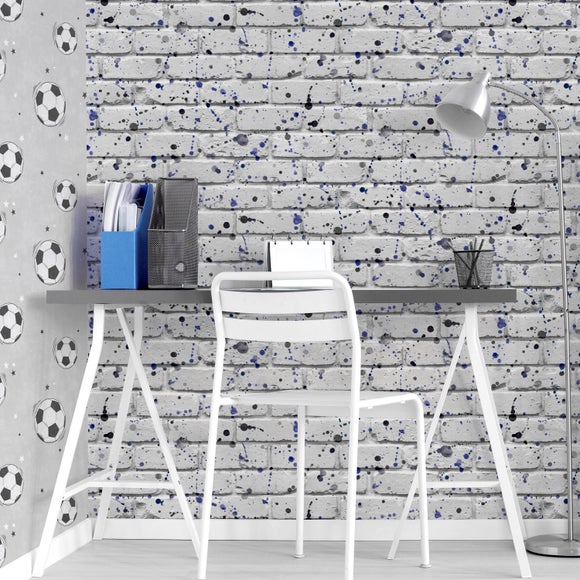 Paint Splatter Brick Wallpaper