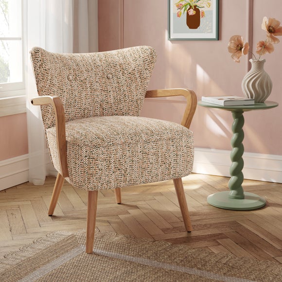 Eliza Multi Woven Boucle Wooden Occasional Chair