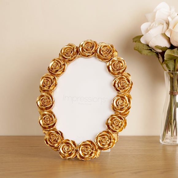 Impressions Rose Resin Oval Photo Frame