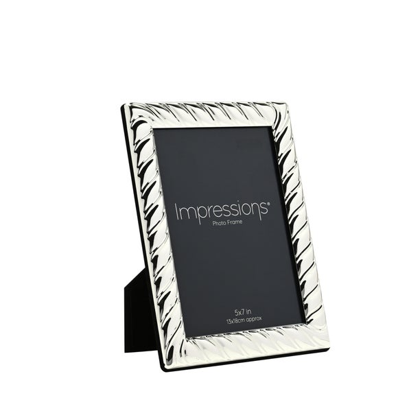 Impressions Silver Plated Swirl Textured Photo Frame
