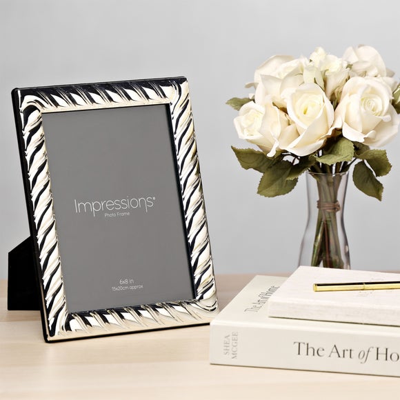 Impressions Silver Plated Swirl Textured Photo Frame