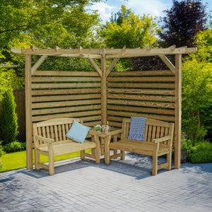 Ludlow Corner Pergola With Back