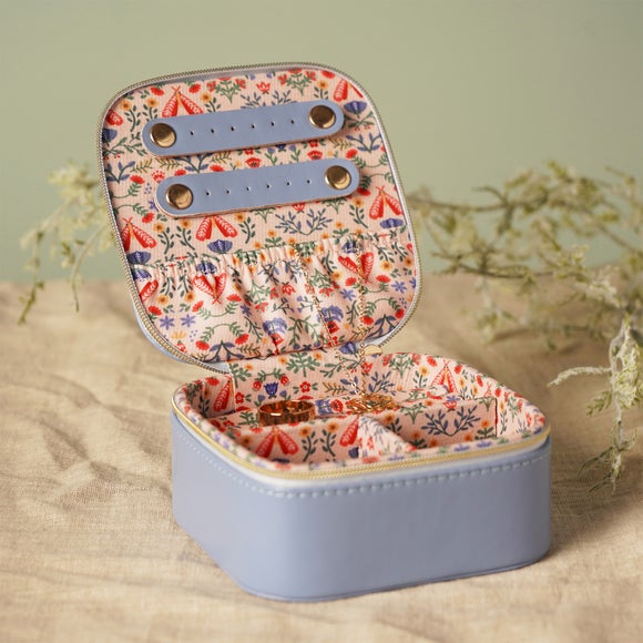 Sophia Lane Blue Floral Jewellery Box