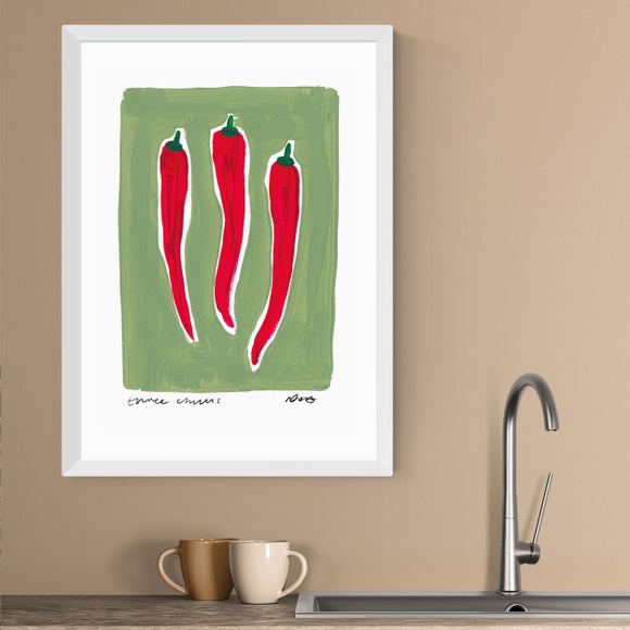 East End Prints Three Chillis Framed Print