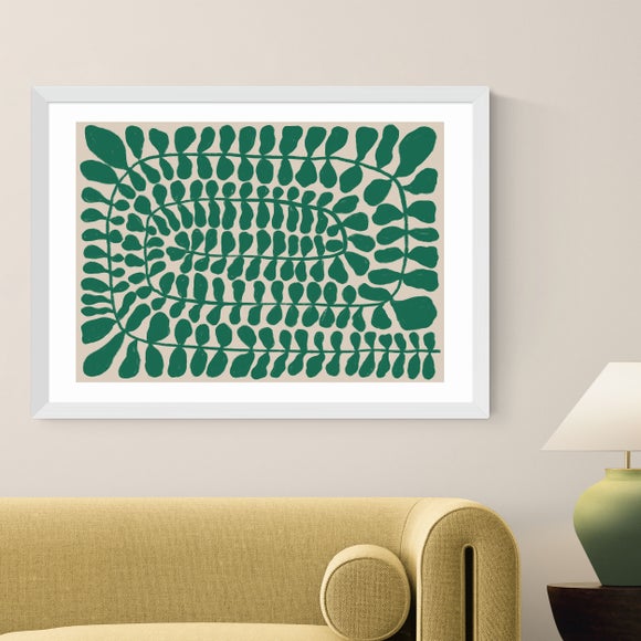 East End Prints One Hundred Leaved Landscape Green Framed Print